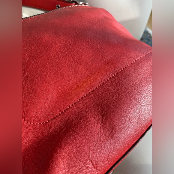 Coach 19893 Legacy Fiery Coral Retro Leather Duffle Hobo Bucket Shoulder Bag - Picture 7 of 16